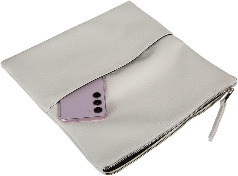 JNB Women's Faux Leather Zipper Foldover Clutch Purse with Tassel - Image 5